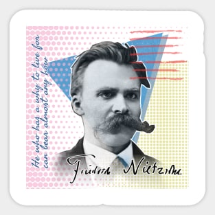 Nietzsche Quote T-Shirt – "He Who Has a Why" | Colorful Philosopher Series Sticker